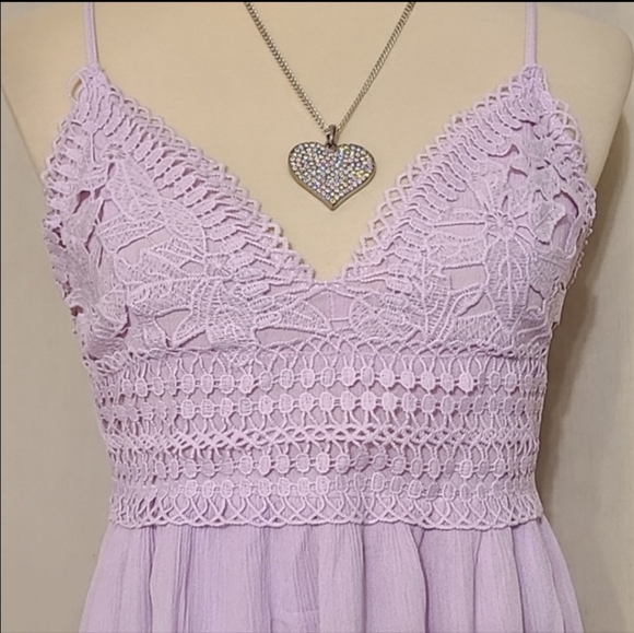 Timing Lavender Lace Bodice Mini Dress - Picture 5 of 11